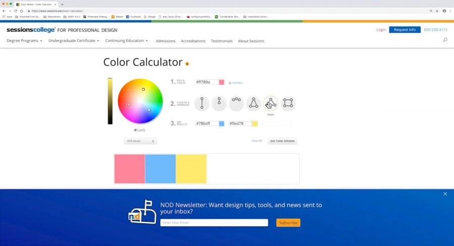 Color calculator website