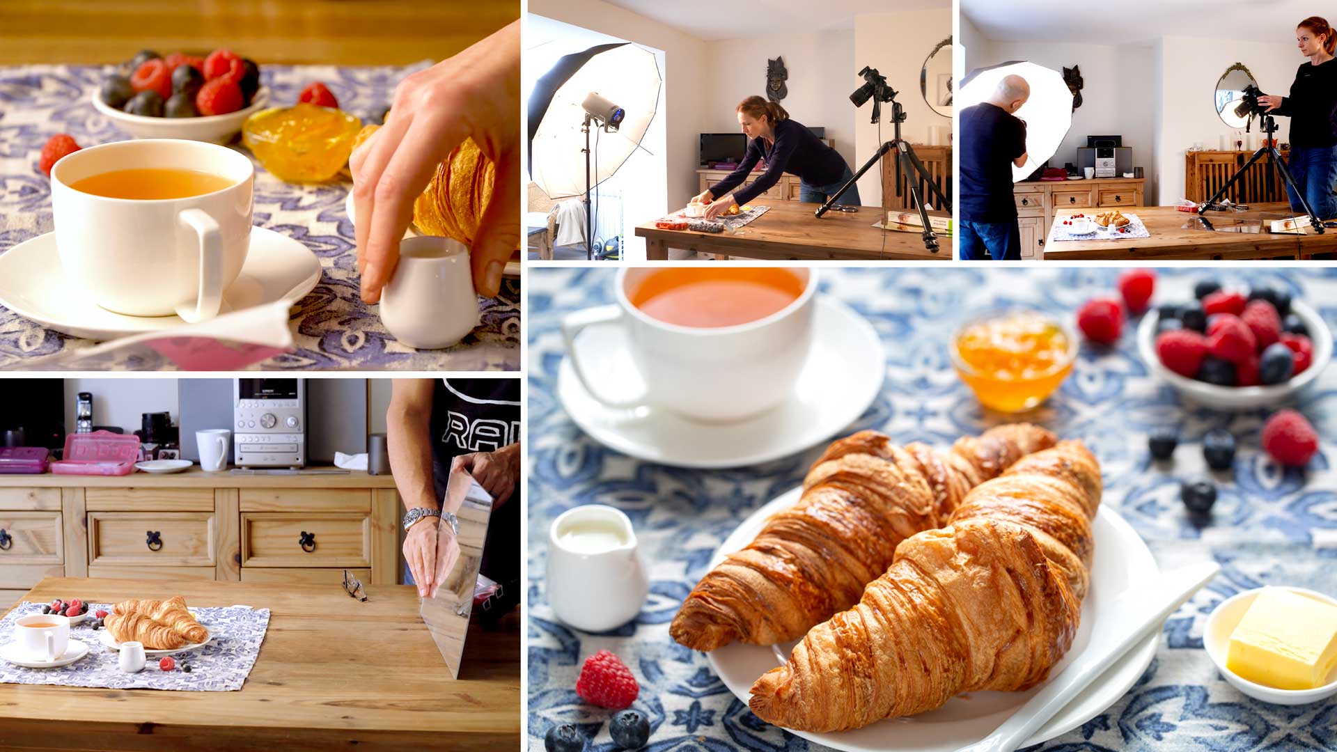 Simple Food Photography Setup: Croissants