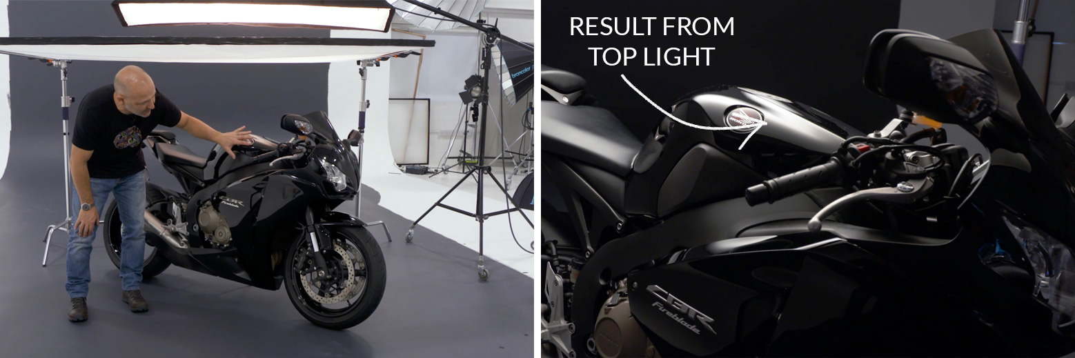Motorcycle studio lighting