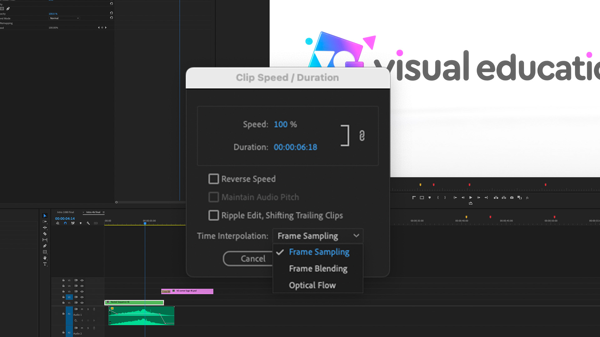 7. Introduction to Premiere Pro – Changing Speed