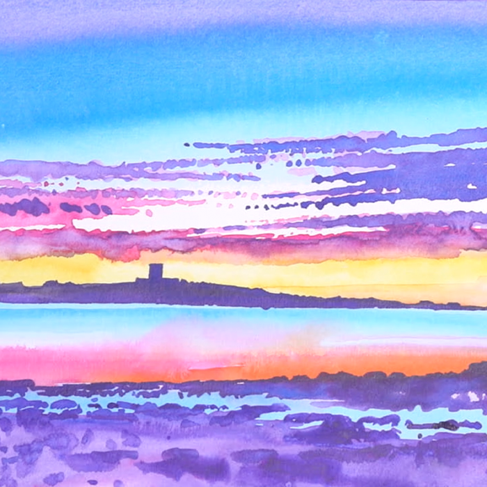 Painting a Watercolour Sunset Scene with Tim Gaudion