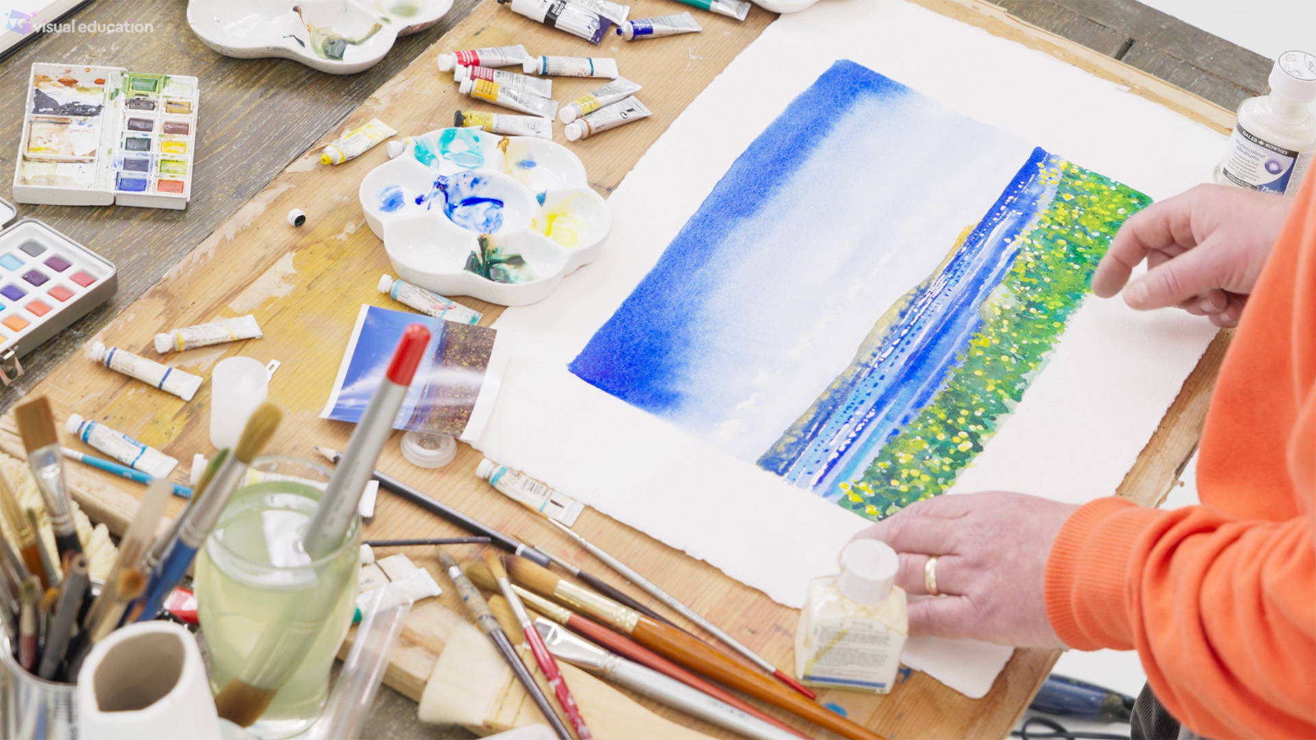 Painting a Beginner Watercolour Landscape